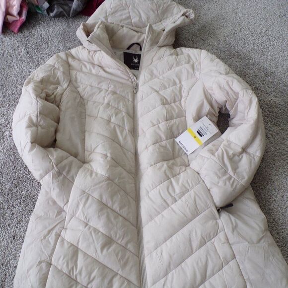 NWT Spyder cream puffer jacket M - Picture 2 of 10